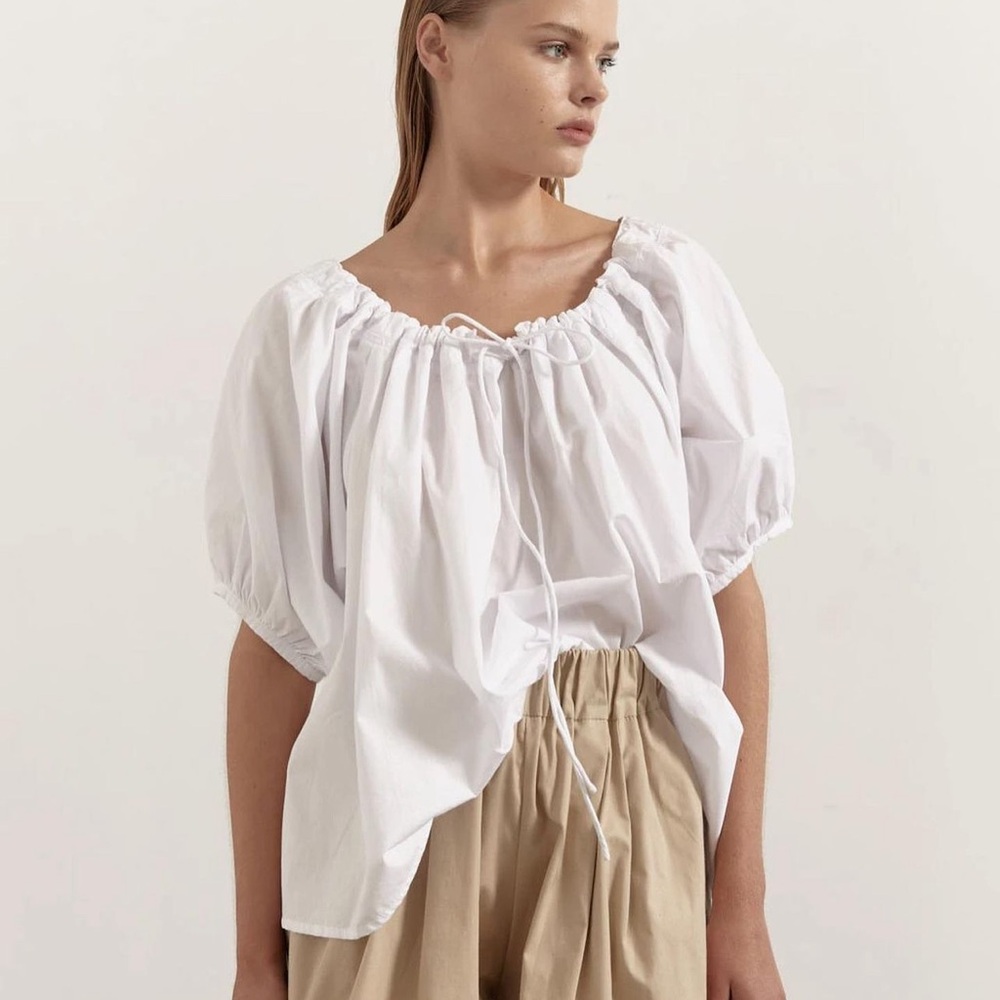 Worn Store - Drawstring Blouse | White